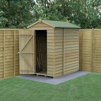 6' x 4' Forest 4Life 25yr Guarantee Overlap Pressure Treated Windowless Apex Wooden Shed (1.88m x 1.34m) - Next Working Day Delivery