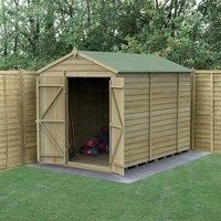 10' x 6' Forest 4Life 25yr Guarantee Overlap Pressure Treated Windowless Double Door Apex Wooden Shed (3.01m x 1.99m) - Next Working Day Delivery