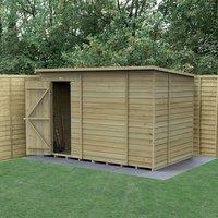10' x 6' Forest 4Life 25yr Guarantee Overlap Pressure Treated Windowless Pent Wooden Shed (3.11m x 2