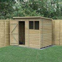 7' x 5' Forest 4Life 25yr Guarantee Overlap Pressure Treated Pent Wooden Shed (2.26m x 1.7m) - Next Working Day Delivery