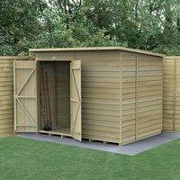 8' x 6' Forest 4Life 25yr Guarantee Overlap Pressure Treated Windowless Double Door Pent Wooden Shed (2.51m x 2.04m) - Next Working Day Delivery