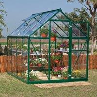 6?? x 8?? Palram Canopia Harmony Walk In Green Polycarbonate Greenhouse (1.85m x 2.47m)
