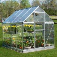 6'x8' Palram Canopia Hybrid Walk In Silver Polycarbonate Greenhouse (1.8x2.4m)