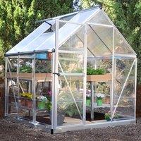 6' x 6' Palram Canopia Hybrid Silver Polycarbonate Greenhouse (1.85m x 1.86m)