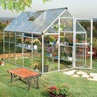 6'x10' Palram Canopia Hybrid Large Walk In Silver Polycarbonate Greenhouse (1.8x3m)