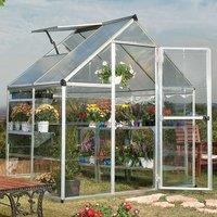 6' x 4' Palram Canopia Hybrid Silver Polycarbonate Greenhouse (1.85m x 1.26m)