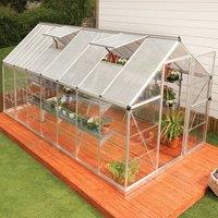 6'x14' Palram Canopia Hybrid Large Walk In Silver Polycarbonate Greenhouse (1.8x4.2m)