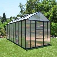 8'x16' Palram Canopia Glory Grey Large Polycarbonate Greenhouse (2.4x4.8m)