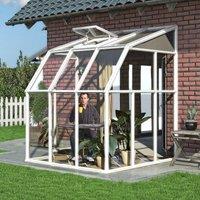 6'x6' Palram Canopia Rion White Lean to Sun Room (1.8x1.8m)