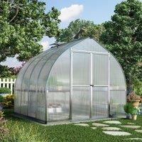 8'x8' Palram Canopia Bella Walk In Silver Aluminium Framed Greenhouse (2.4x2.4m)