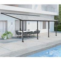 10' x 24' Palram Canopia Olympia Grey Patio Cover with Clear Panels (2.95m x 7.39m)