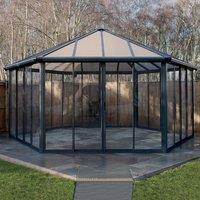 20x17 Palram Canopia Garda Enclosed Grey Gazebo