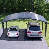 16' x 19' Palram Canopia Arizona Wave Grey Metal Double Carport (4.95m x 5.78m)