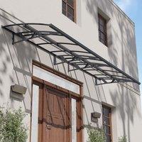14??8 x 4??7 Palram Canopia Amsterdam 4460 Grey Clear Large Door Canopy (4.47m x 1.39m)