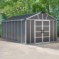 11' x 17.2' Palram Canopia Yukon Premium Dark Grey Plastic Shed with WPC Floor (3.32m x 5.19m)