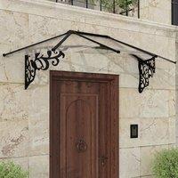 7??1 x 2??11 Palram Canopia Lily 2130 Black Clear Door Canopy (2.16m x 0.88m)