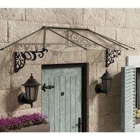 8??9 x 2??11 Palram Canopia Lily 2600 Black Clear Door Canopy (2.67m x 0.88m)