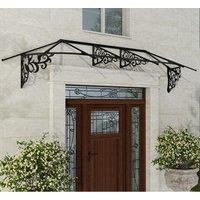 10??6 x 2??11 Palram Canopia Lily 3100 Black Clear Large Door Canopy (3.19m x 0.88m)