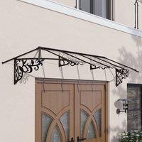 12??2 x 2??11 Palram Canopia Lily 3600 Black Clear Large Door Canopy (3.7m x 0.88m)