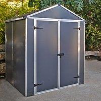 6' x 5' Palram Canopia Rubicon Multi-Wall Premium Dark Grey Plastic Shed (1.85m x 1.53m) ?? includes free shelf