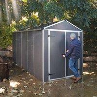 6' x 12' Palram Canopia Rubicon Multi-Wall Premium Dark Grey Plastic Shed (1.85m x 3.79m)