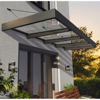 125 x 47 Palram Canopia Sophia XL 4000 Grey Clear Door Canopy (3.79m x 1.4m)