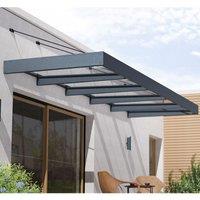 155 x 47 Palram Canopia Sophia XL 5000 Grey Clear Door Canopy (4.71m x 1.4m)
