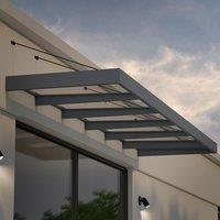 186 x 47 Palram Canopia Sophia XL 6000 Grey Clear Door Canopy (5.65m x 1.4m)