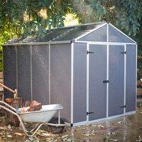 8' x 10' Palram Canopia Rubicon Multi-Wall Premium Dark Grey Plastic Shed (2.37m x 3.03m)