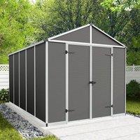 8' x 12' Palram Canopia Rubicon Multi-Wall Premium Dark Grey Plastic Shed (2.37m x 3.77m)