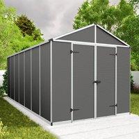 8' x 17' Palram Canopia Rubicon Multi-Wall Premium Dark Grey Plastic Shed (2.37m x 5.28m)