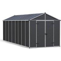 8' x 20' Palram Canopia Rubicon Multi-Wall Premium Dark Grey Plastic Shed (2.37m x 6.03m)