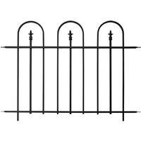 Panacea 4' x 3' Triple Arch Black Metal Fence Panel (1.23m x 0.92m)