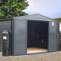 10' x 7' Asgard Garrison Police Preferred Metal Bike Workshop Shed (3.11m x 2.39m)