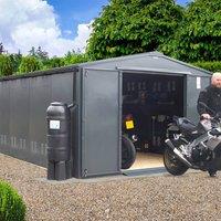 10' x 18' Asgard Garrison Police Preferred Metal Bike Workshop Shed (3.11m x 5.66m)