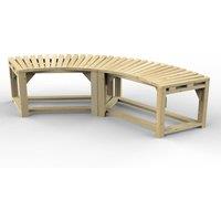 Forest Curved Wooden Firepit Bench 6'8 x 2'6 (2.03m x 0.76m) - Pack of 2