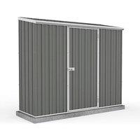 7'5 x 2'7 Absco Space Saver Pent Metal Shed - Grey (2.26m x 0.79m)