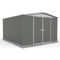 9'10 x 12' Absco Regent Double Door Metal Shed - Grey (3m x 3.66m)