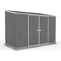 9'10 x 5' Absco Space Saver Pent Double Door Metal Shed - Grey (3m x 1.52m)