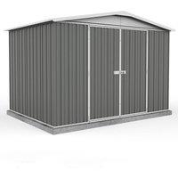 10' x 7' Absco Regent Double Door Metal Shed - Grey (3m x 2.18m)