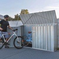 7' x 3' Absco Metal Bike Store - Zinc (2.26m x 0.78m)