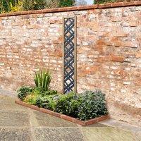 Forest 5'11 x 1' Grey Painted Wooden Diamond Lattice Panel (1.8m x 0.3m)