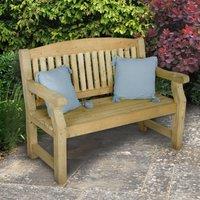 4x2 Wooden Garden Bench (1.2m x 0.6m): Forest Harvington 2 Seater Wooden Outdoor Bench