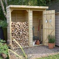 5'12 x 2'10 Forest Pent Medium Overlap Logstore with Tool Storage (1.8m x 0.9m)