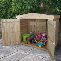 6'5 x 3' Forest Large Double Door Apex Wooden Garden Storage - Bike / Mower Outdoor Store (1.9m x 0.8m)
