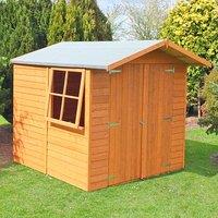 7' x 7' Shire Overlap Double Door Wooden Garden Shed with Opening Window (2.2m x 2.33m)