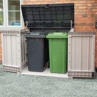 Toomax Extra Large Grey 1200L Plastic Outdoor Garden Storage Unit / Wheelie Bin Store