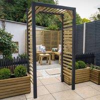 Forest Contemporary Slatted Garden Arch 3'8 x 2'5