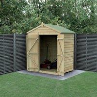 6' x 4' Forest Beckwood 25yr Guarantee Shiplap Pressure Treated Windowless Double Door Apex Wooden Shed (1.88m x 1.34m)