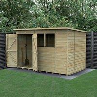 10' x 6' Forest Beckwood 25yr Guarantee Shiplap Pressure Treated Double Door Pent Wooden Shed (3.11m x 2.05m) - Next Working Day Delivery